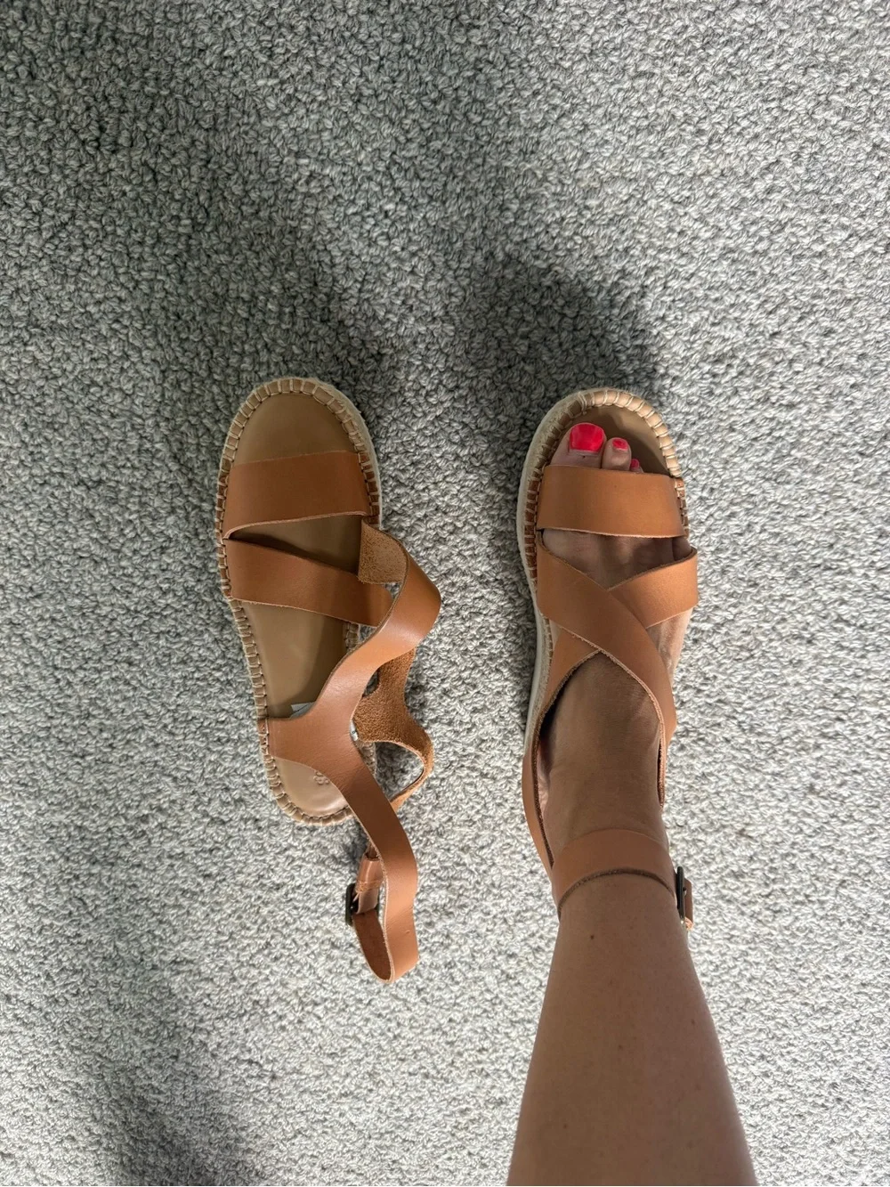 Women's Tan Platform Espadrille Sandals